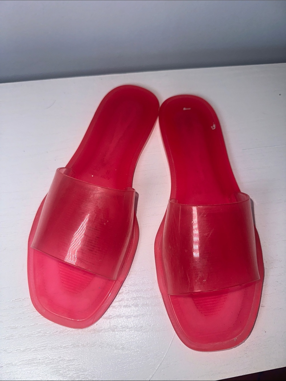 Women's Transparent pink gelly Slide Sandals